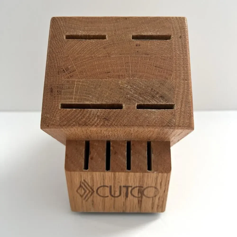 Cutco Studio Set Knife Storage Block #1751 Honey Oak Wood 8 Slot Holder USA